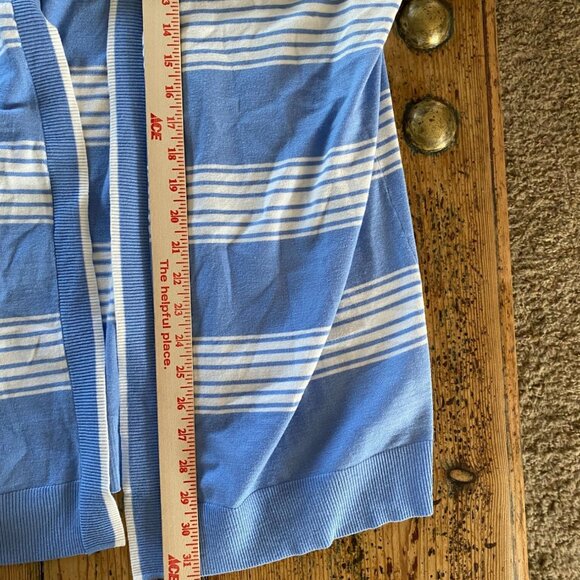 NWT Verve Ami Womens Open Front Cardigan XL Bel Air Blue Striped Lightweight - Picture 7 of 7